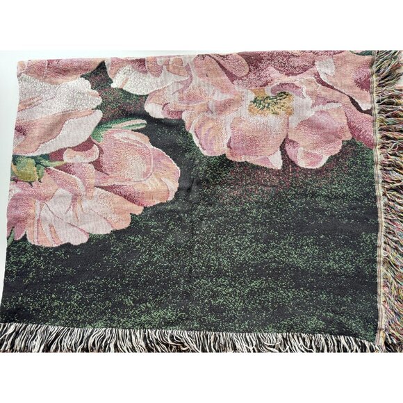 ARLETA PECH "Dancing Flamencos" Floral 100% Cotton Woven Tapestry Throw Blanket - Picture 4 of 12